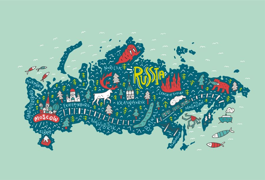 Картина на холсте карта россии, арт hd1083501